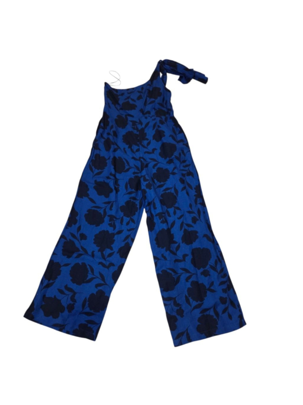 Kate Spade Blue & Black Floral One-Shoulder Jumpsuit Plus Size 14 - Picture 3 of 7
